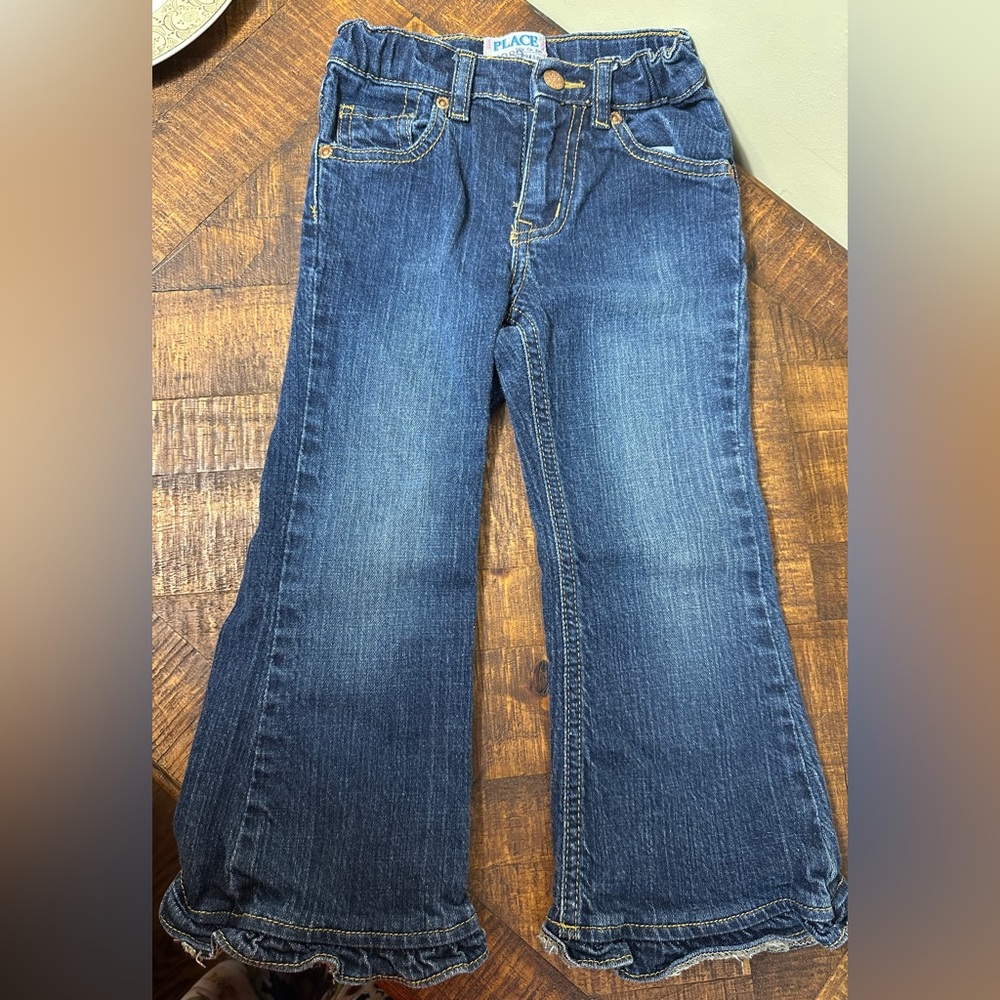 4T Children's Place Ruffle Flare Denim Jeane